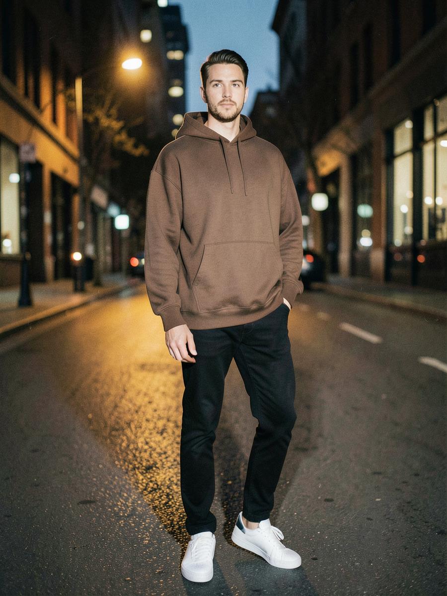 CORE 001 Hoodie worn in the city
